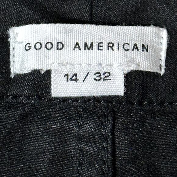 Good American 'Good Classic" Coated Skinnyish Fit Hi-Rise Black Women Size 14/32 - Picture 8 of 13